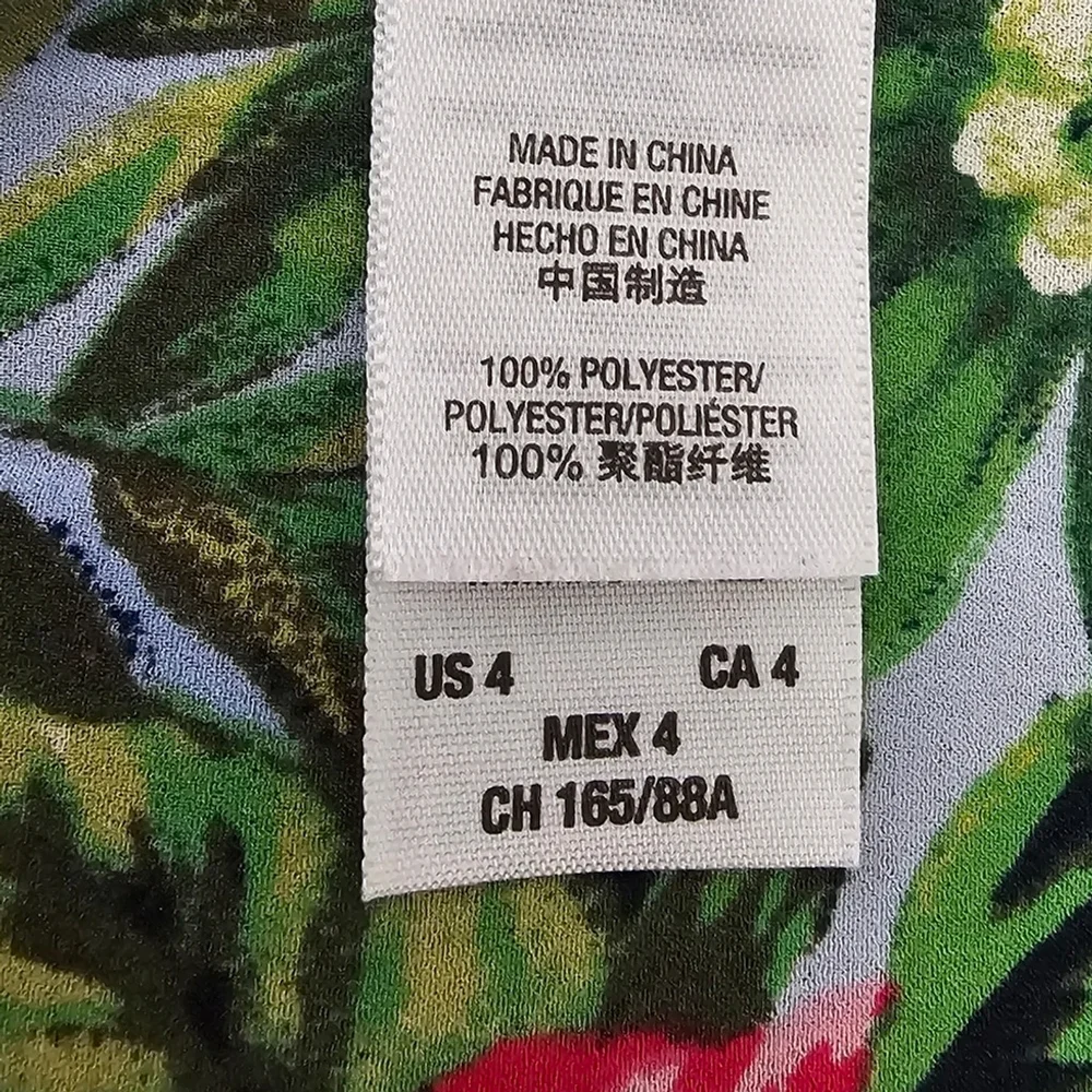 Juicy Couture Paradise Blue Sleeveless Hawaiian Floral Mini Dress Sz 4 - Picture 13 of 14